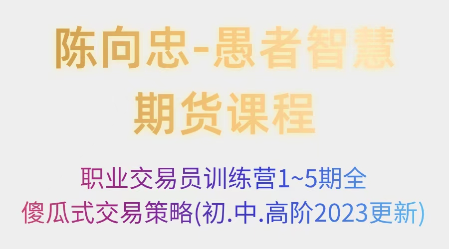 陈向忠-愚者智慧期货系列课程